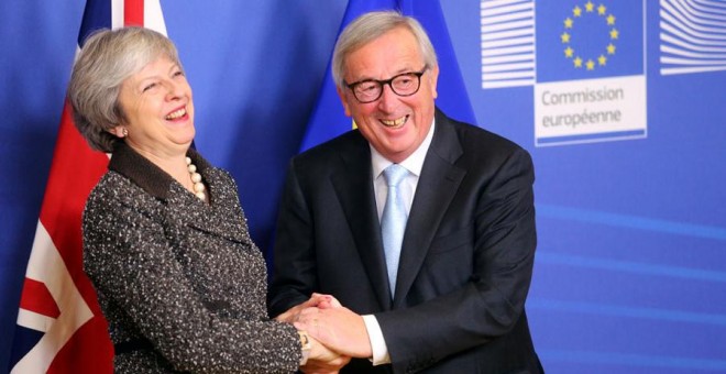 May y Juncker, hace unos días en Bruselas. REUTERS/Francois Walschaerts