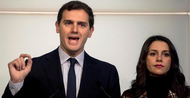 El presidente de Ciudadanos Albert Rivera, y la líder del partido en Catalunya Inés Arrimadas. /EFE