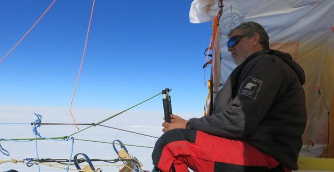 Ramón Larramendi en la Antártida