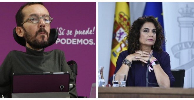 El secretario de Organización, Pablo Echenique, y la ministra de Hacienda, María Jesús Montero / EUROPA PRESS