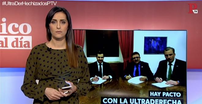 Silvia Brasero durante el informativo Público al Día del 9 de enero.