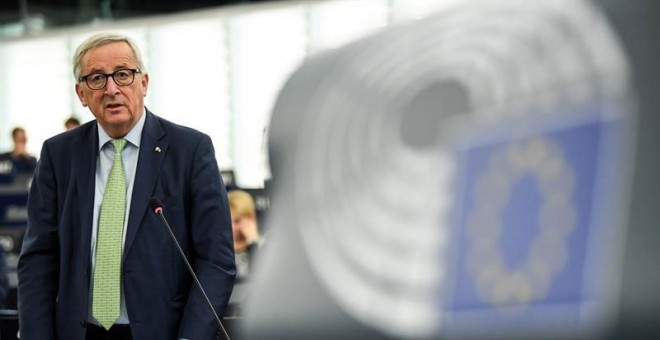 Jean-Claude Juncker en el Parlamento Europeo. (PATRICK SEEGER | EFE)