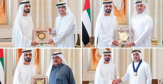 Mohamed bin Rashid el Maktum, jeque de Dubai y vicepresidente de los Emiratos Árabes Unidos durante la entrega de los premios a la igualdad de género.- OFICINA DE MEDIOS DE COMUNICACIÓN DE DUBAI