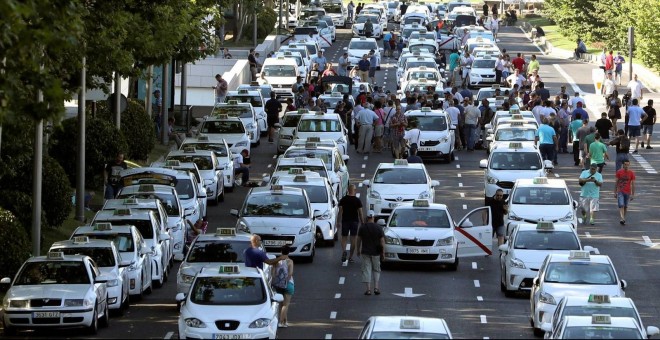 Protestas de los taxistas en Madrid | EFE