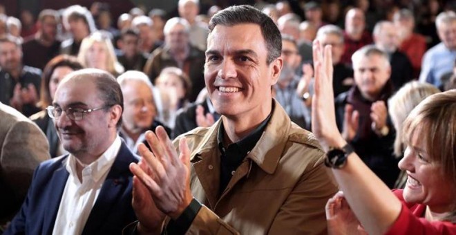 Pedro Sánchez lanzó este sábado la candidatura a la alcaldía de Zaragoza de Pilar Alegría, primera mujer que opta a ese puesto en la lista del PSOE.