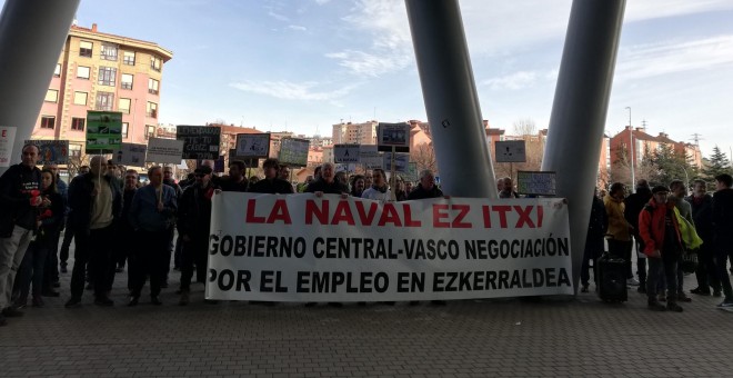 Protesta de los trabajadores de la Naval.