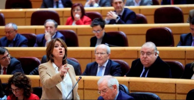 Dolores Delgado, el pasado martes en el Senado. / EFE