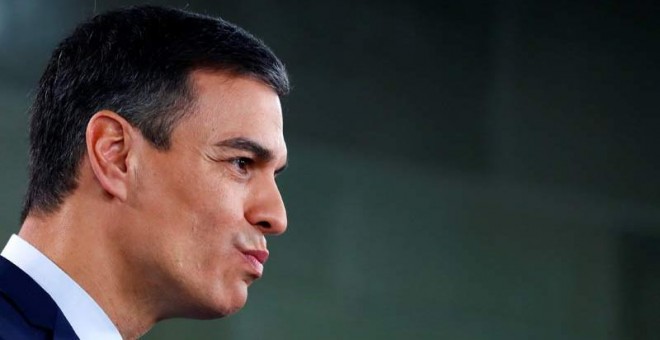 Pedro Sánchez anuncia la fecha de las elecciones generales en Moncloa. (REUTERS)