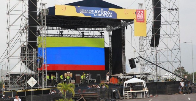 La tarima para el concierto 'Venezuela Aid Live' | EFE