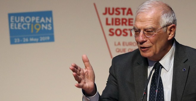 El ministro de Asuntos Exteriores, Josep Borrell, durante la Convención del Partido Socialista Europeo que se celebra en el Centro de Arte Reina Sofía, en Madrid. EFE/Ballesteros.