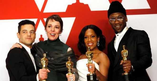 Los cuatro actores que han ganado el Oscar este año. (EFE)