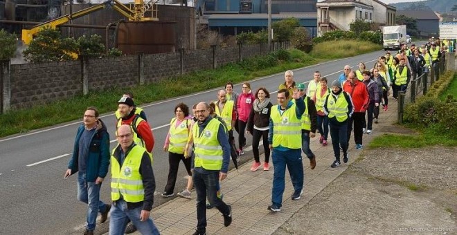 Marcha de trabajadores por el futuro de Ferroatlántica. E.P.