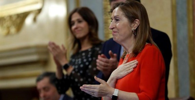 Ana Pastor, este jueves durante la última sesión del Congreso. EFE/Chema Moya