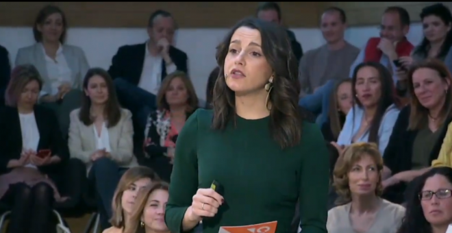 Arrimadas durante el evento de presentación del decálogo de 'feminismo liberal'.