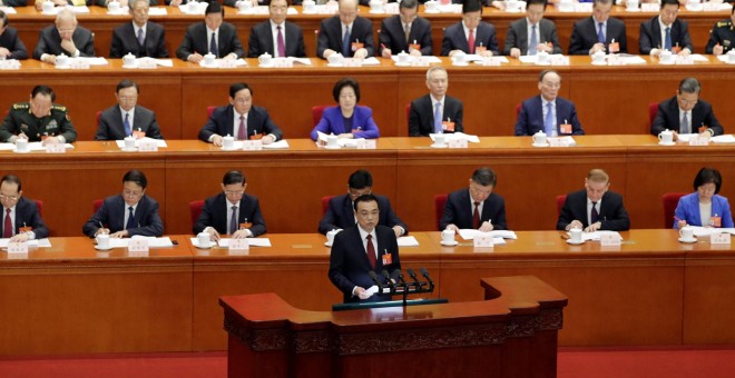 El primer ministro Li Keqiang en la apertura de la reunión anual del Parlamento de China. REUTERS/Jason Lee