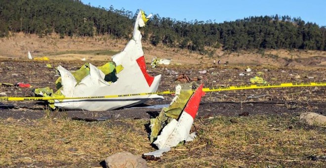 Restos del Boeing 737 de Ethiopia Airlines siniestrado ayer. /EFE