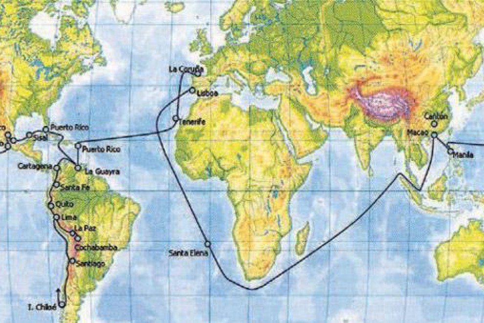 La ruta que siguió la Real Expedición Filantrópica de la Vacuna. / MEDICINA MILITAR