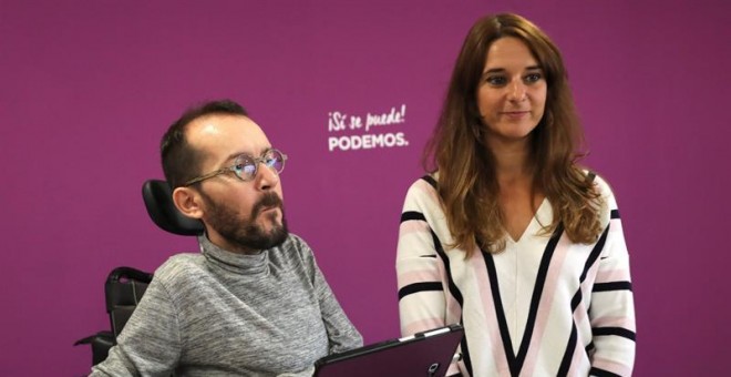 Pablo Echenique y Noelia Vera durante la Ejecutiva de Podemos / EFE
