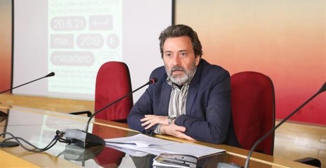 Mauricio Valiente en una rueda de prensa en el Ayuntamiento de Madrid.