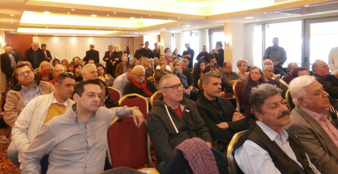 Vista de los asistentes a las jornadas sobre vivienda, en Atenas. F.R.