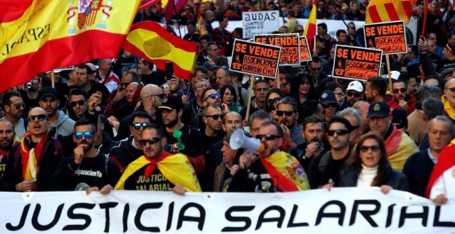 Manifestación de Jusapol en Barcelona.- EFE
