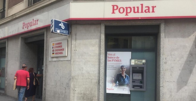 Una oficina del extinto Banco Popular, comprado por el Banco Santander en junio de 2017. E.P.