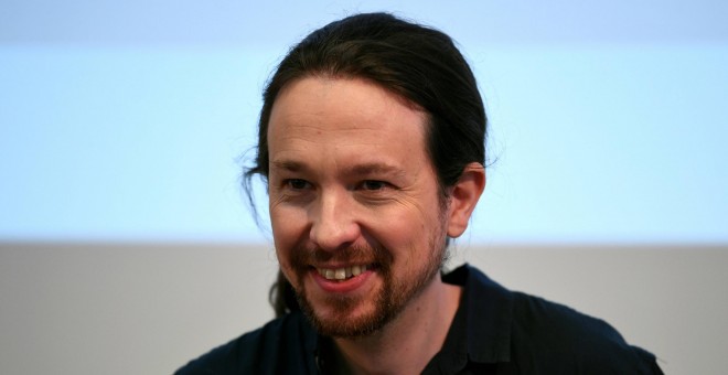 Pablo Iglesias en la presentación de la campaña electoral de Unidas Podemos a las elecciones generales del 28 de abril | AFP/ Gabriel Bouys