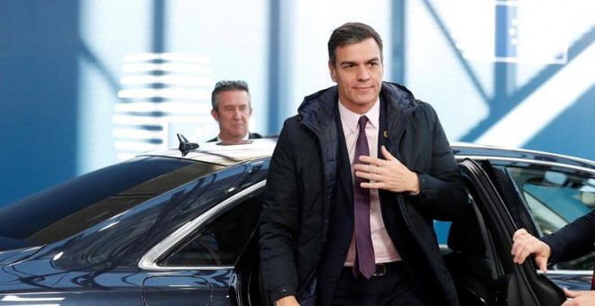 El presidente del Gobierno, Pedro Sánchez, en Bruselas este miércoles. EFE/ALASTAIR GRANT