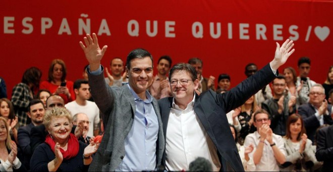 El presidente del Gobierno, Pedro Sánchez, junto al presidente de la Generalitat Valenciana, Ximo Puig | EFE/ Morell