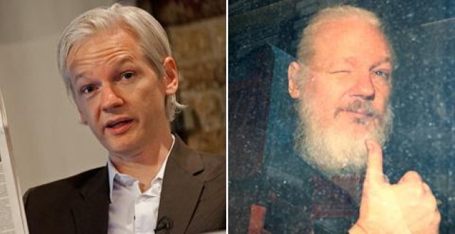 Assange, hace nueve años y ahora