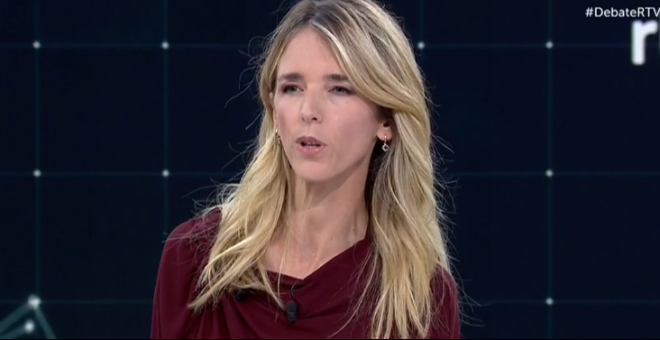 Cayetana Álvarez de Toledo, candidata del PP por Barcelona en el debate electoral de RTVE. / CAPTURA - RTVE