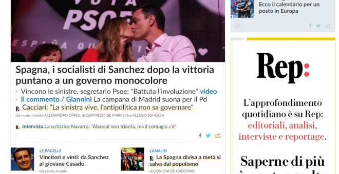 Captura de pantalla de 'La Repubblica'
