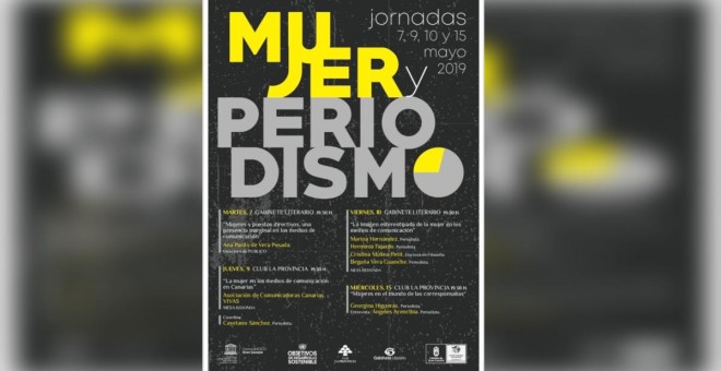 Cartel de las jornadas Mujer y Periodismo, que arranca el 7 de mayo en Canarias.