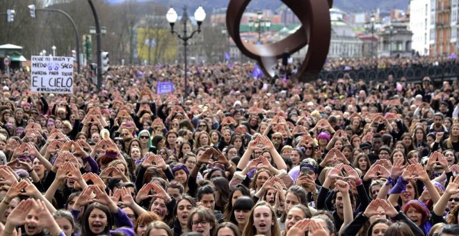 Movilizaciones en Bilbao el pasado 8-M. EFE