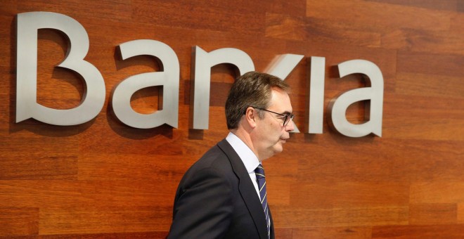 El consejero delegado de Bankia, José Sevilla, ofrece una rueda de prensa en Madrid para presentar los resultados de la entidad en el primer trimestre de 2019. EFE/ Paco Campos