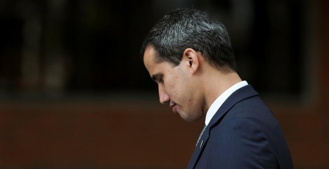 03/05/2019 - El autoproclamado presidente encargado de Venezuela, Juan Guaidó, tras una reunión con los trabajadores de una petrolera estatal en Caracas. / REUTERS - MANAURE QUINTERO