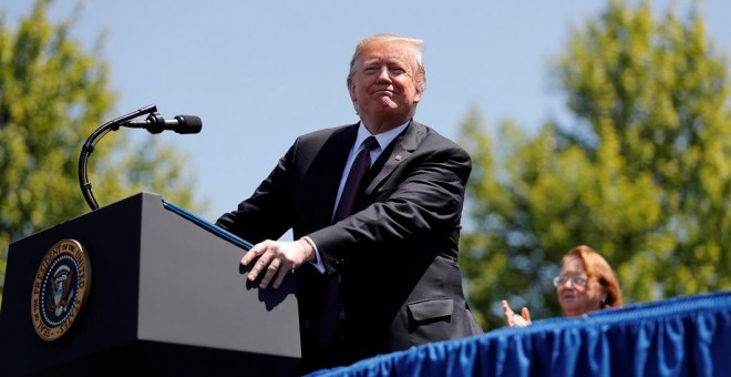 15/05/2019- El presidente de los Estados Unidos, Trump, durante un discurso. / REUTERS - CARLOS BARRIA