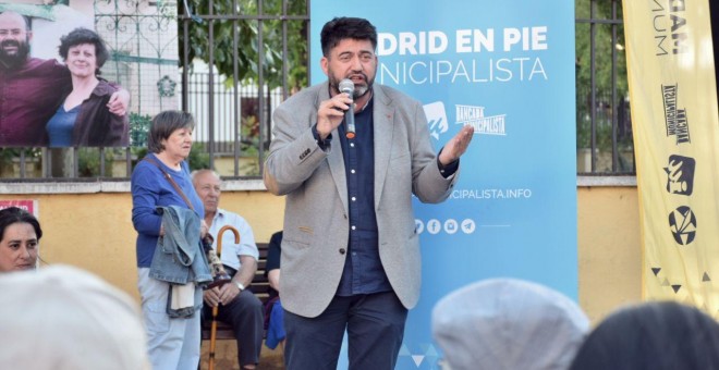 El candidato de Madrid en Pie al Ayuntamiento, Carlos Sánchez Mato, durante un mitin de su candidatura / Madrid en Pie