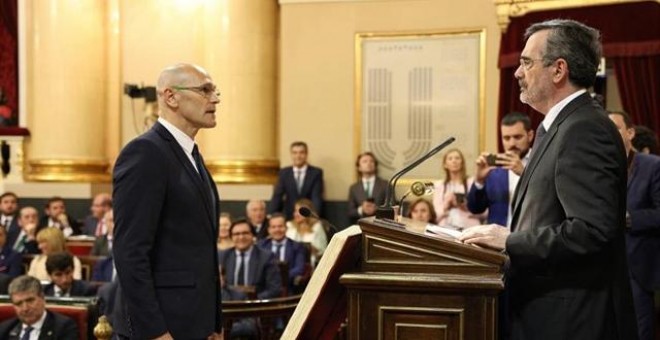 Raül Romeva y Manuel Cruz en el Senado. - EUROPA PRESS