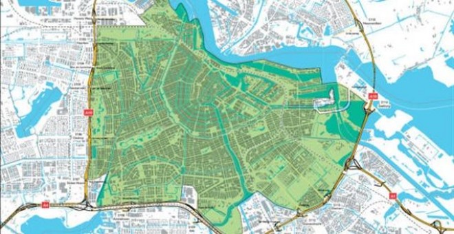 Zona de Amsterdam con restricción al tráfico