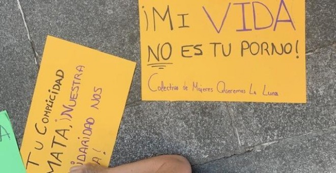 Una de las pancartas durante la concentración por el caso de Iveco | Estefanía Roselló
