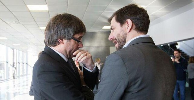 Puigdemont y Comín en una imagen de archivo.- EFE