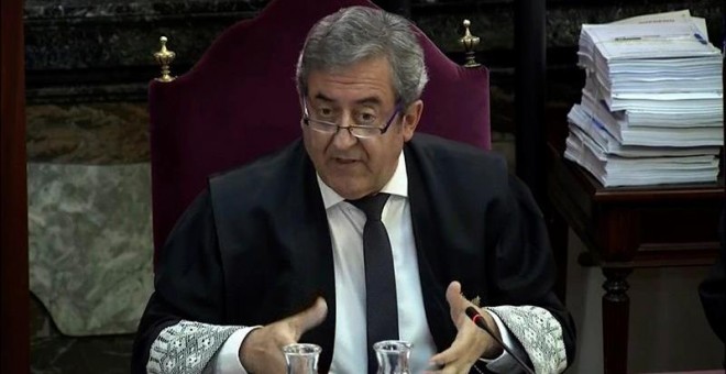Imagen tomada de la señal institucional del Tribunal Supremo, del fiscal Javier Zaragoza. EFE