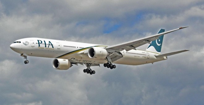 Imagen de archivo de un avión de la compañía aérea Pakistan International Airlines.