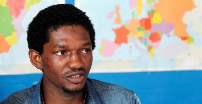 10.06.2019 - Keita, uno de sus 629 inmigrantes del Aquarius. / EFE/Kai Försterling