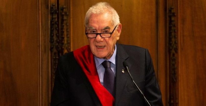 15/06/2019.- Ernest Maragall durante la sesión constitutiva del Ayuntamiento de Barcelona el pasado sábado. EFE/ Quique García