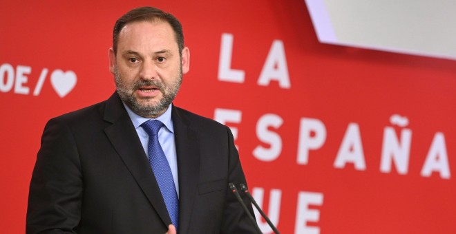 El secretario de Organización del PSOE, José Luis Ábalos, durante la rueda de prensa ofrecida tras la reunión de la Comisión Ejecutiva Federal, en Madrid. EFE/ Fernando Villar