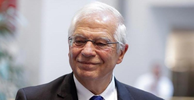 02/07/2019.- Fotografía de archivo del ministro de Exteriores, Josep Borrell, durante una rueda de prensa en Bruselas (Bélgica), el pasado 26 de junio de 2019. El ministro de Asuntos Exteriores en funciones español, Josep Borrell, fue nominado este martes