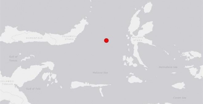 Localización del seismo. Alerta de tsunami en Indonesia tras un terremoto de 7,1 en la escala de Richter