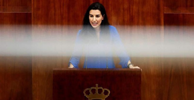 Rocío Monasterio, de Vox, interviene en la Asamblea de Madrid. (MARISCAL | EFE)
